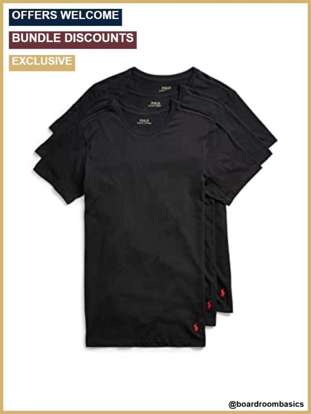 Slim Fit Cotton Crew Neck Undershirt 3 Pack - Short Sleeve